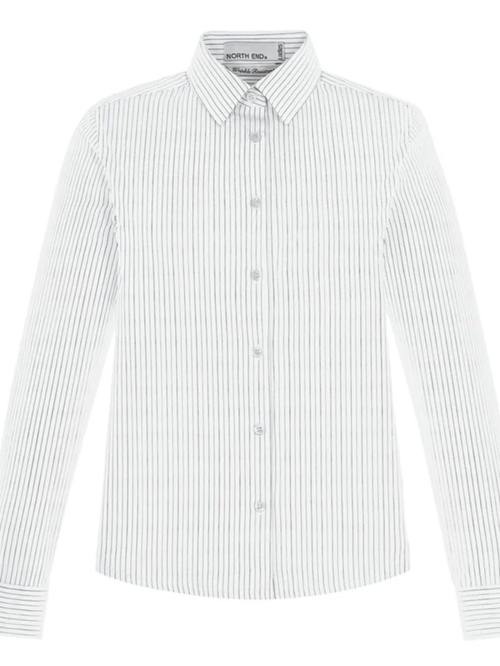 White Pinstripe Men's Dress Shirt